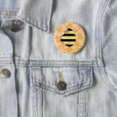 Badge Rond 5 Cm Pregnant Mom-to-Bee with Glasses Orange Floral (En situation)