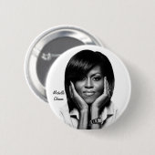 Badge Rond 5 Cm PREMIER bouton de DAME MICHELLE OBAMA (Devant & derrière)