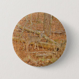 Badge Rond 5 Cm Premier hiver du Cerf de Bébé