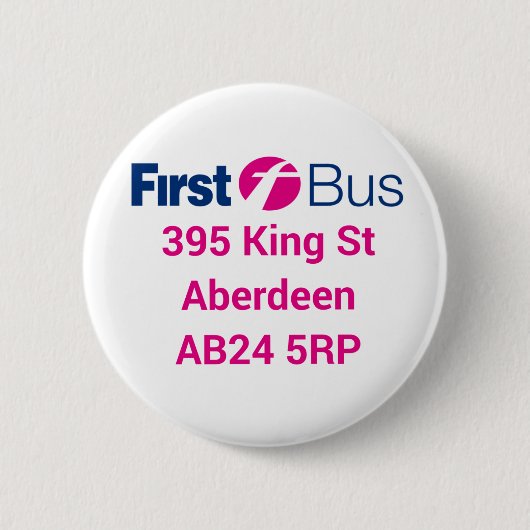 Badge Rond 5 Cm Premier insigne de bus (Devant)
