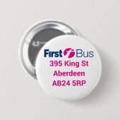 Badge Rond 5 Cm Premier insigne de bus (Devant & derrière)