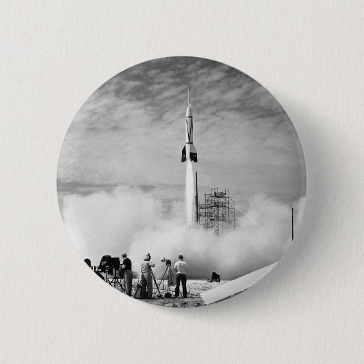 Badge Rond 5 Cm Premier lancement de Rocket, Cap Canaveral, (Devant)
