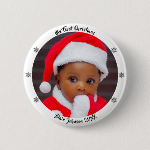 Badge Rond 5 Cm Premier Noël du bébé