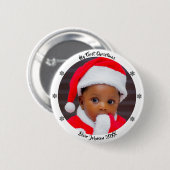 Badge Rond 5 Cm Premier Noël du bébé (Devant & derrière)