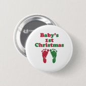 Badge Rond 5 Cm Premier Noël du bébé (Devant & derrière)