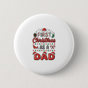 Badge Rond 5 Cm Premier Noël Papa Fêtes