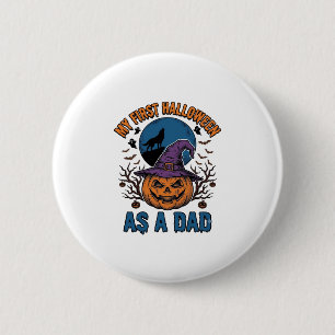 Badge Rond 5 Cm Premier T-shirt de papa Halloween Vintage Pumpkin