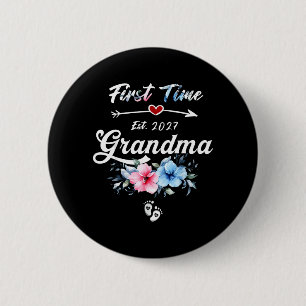 Badge Rond 5 Cm Première fois grand-mère prévue 2027 promue à nouv