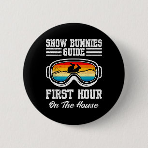 Badge Rond 5 Cm Première leçon de ski gratuite, bienvenue aux lapi