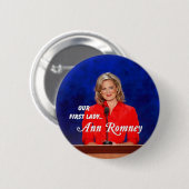 Badge Rond 5 Cm Première Madame Button d'Ann Romney (Devant & derrière)