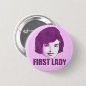 Badge Rond 5 Cm Première Madame Jackie O Button (Devant & derrière)
