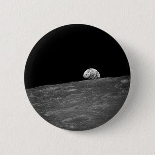 Badge Rond 5 Cm Première photographie d'un Earthrise pris par