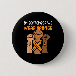 Badge Rond 5 Cm Première Septembre Nous Portons Orange Leucémie Se