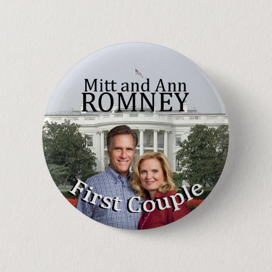 Badge Rond 5 Cm Premiers couples de gant et d'Ann Romney (Devant)