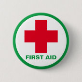Badge Rond 5 Cm Premiers secours - Ambulance, Aide, Docteur (Devant)