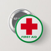 Badge Rond 5 Cm Premiers secours - Ambulance, Aide, Docteur (Devant & derrière)