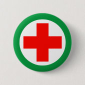 Badge Rond 5 Cm Premiers secours - Médecine (Croix Rouge) - Ambula (Devant)
