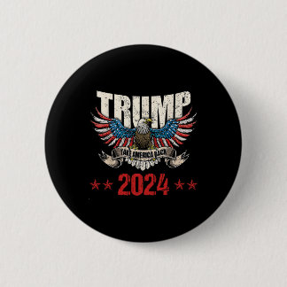 Badge Rond 5 Cm Prendre l'Amérique Ck Us Drapeau Américain Trump H