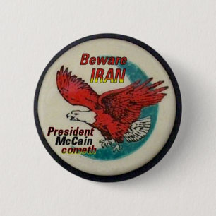 Badge Rond 5 Cm Prenez garde du bouton de l'Iran