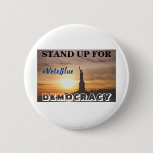 Badge Rond 5 Cm PRENEZ LA DÉMOCRATIE #VoteBlue