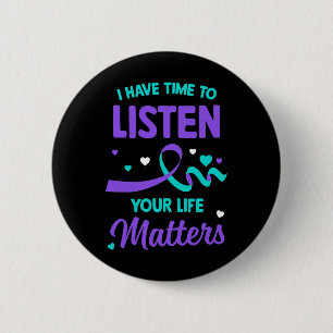 Badge Rond 5 Cm Prenez le temps d'écouter Santé mentale Sensibilis