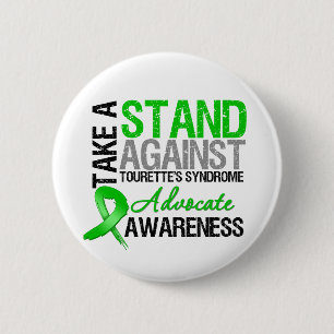 Badge Rond 5 Cm Prenez une position contre le syndrome de Tourette