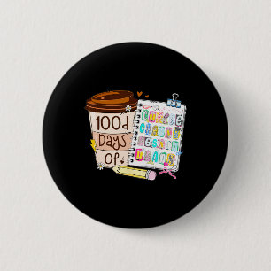 Badge Rond 5 Cm Préparation 100 jours de café et plans de cours en
