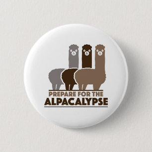 Badge Rond 5 Cm Préparation pour l'alpacalypse