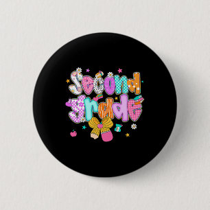 Badge Rond 5 Cm Préparation rentrée scolaire 2e année Coquette Bow