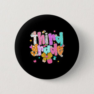 Badge Rond 5 Cm Préparation rentrée scolaire 3e année Coquette Bow