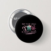 Badge Rond 5 Cm Preppy Coquette Teeth May Your Smile Be Merry And (Devant & derrière)