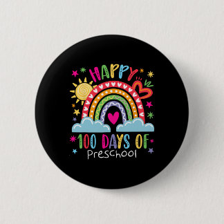 Badge Rond 5 Cm Preschool Teacher Girls Kids Rainbow 100 Days Of S