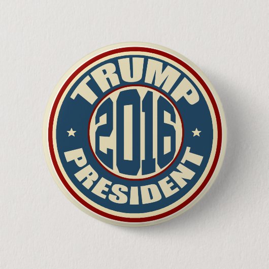 Badge Rond 5 Cm Président 2016 de Donald Trump (Devant)