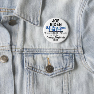 Badge Rond 5 Cm Président anti-démocrate Biden MODIFIER Nom