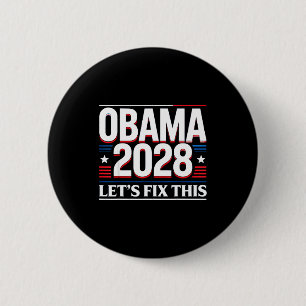 Badge Rond 5 Cm Président Barack Obama 2028 Rtrait Patriotique Dém