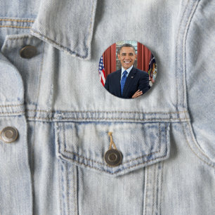 Badge Rond 5 Cm Président Barack Obama 2ème mandat Portrait offici