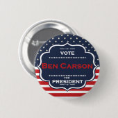 Badge Rond 5 Cm président ben carson (Devant & derrière)