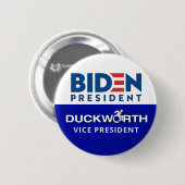 Badge Rond 5 Cm Président Biden Duckworth Vice-président (Devant & derrière)