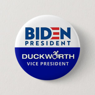 Badge Rond 5 Cm Président Biden Duckworth Vice-Président