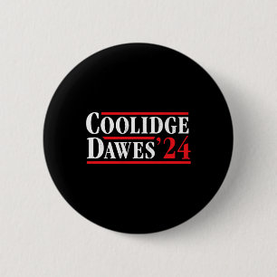 Badge Rond 5 Cm Président Calvin Coolidge 1924 - 4 juillet rétro
