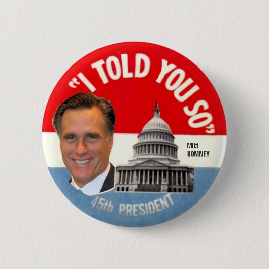 Badge Rond 5 Cm Président de Mitt Romney quarante-cinquième (Devant)