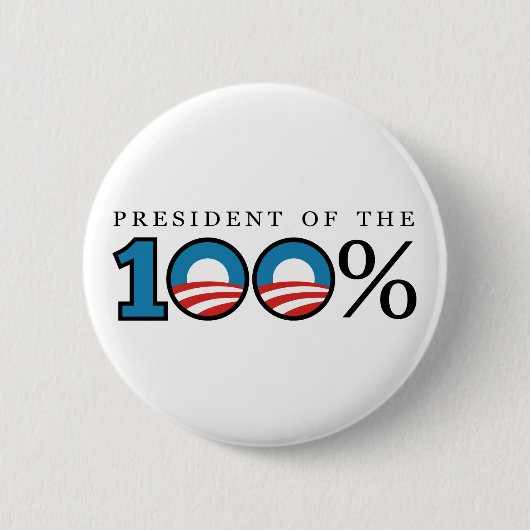 Badge Rond 5 Cm Président des 100 pour cent (Devant)