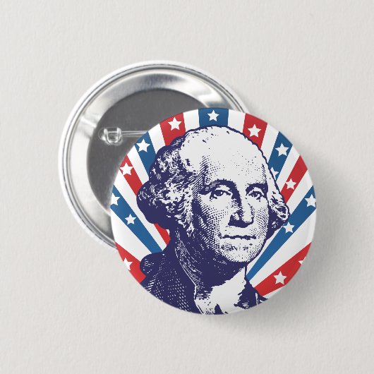 Badge Rond 5 Cm président George Washington (Devant & derrière)