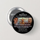 Badge Rond 5 Cm PRÉSIDENT OBAMA, BRUN de JOHN - customisé (Devant & derrière)