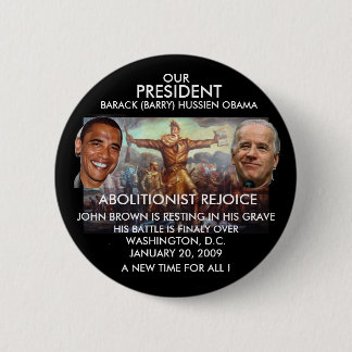 Badge Rond 5 Cm PRÉSIDENT OBAMA, BRUN de JOHN - customisé
