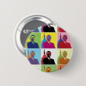 Badge Rond 5 Cm Président Obama Pop Art (Devant & derrière)