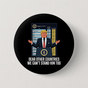Badge Rond 5 Cm Président Trump Nouveau Tarif Citation Drôle On Ne
