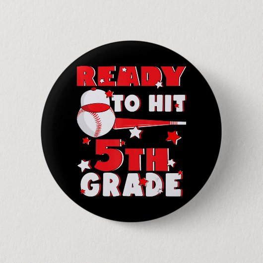 Badge Rond 5 Cm Prêt À Atteindre Les Enfants De Baseball De 5E Ann (Devant)