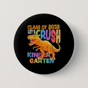 Badge Rond 5 Cm Prêt à écraser la maternelle 2038 Dinosaure Retour