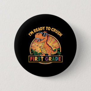 Badge Rond 5 Cm Prêt à écraser la première année de l'école primai